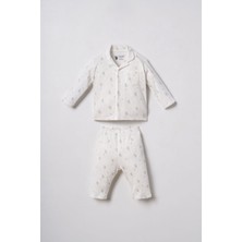 U.s. Polo Assn. Erkek Bebek Desenli Beyaz Gömlek Pijama Takımı USB3111-C-V1 USB3111-C-V1