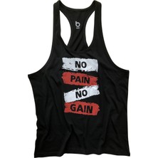 Bluu Fitness Siyah Sporcu Atleti Tank Top L Beden No Pain No Gain Özellikli
