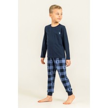 U.s. Polo Assn. Erkek Çocuk Pijama Takımı Baskılı Lacivert Uzun Kol Pijama Takımı US2647-C-V1 US2647-C-V1
