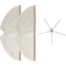 Dijitaldepodan Roborock s5 Max Aksesuar Seti 2 adet tam yüzeyli fiber mop bezi 1 adet yan fırça