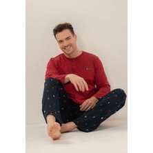 Arnetta Erkek Just Breathe Bordo Uzun Kol Pijama Takım AR3853-S-V2 AR3853-S-V2