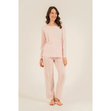 Arnetta Kadın Pembe Uzun Kol Pijama Takım AR3753-S-V1 AR3753-S-V1