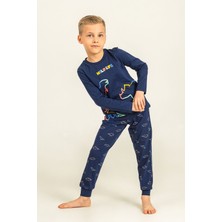 Rolypoly Erkek Çocuk Wildlife Lacivert Uzun Kol Pijama Takım RP3866-C-V1 RP3866-C-V1