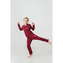 U.s. Polo Assn. Erkek Çocuk Pijama Takımı Nakışlı Kırmızı Uzun Kol Pijama Takımı US2644-C-V1 US2644-C-V1