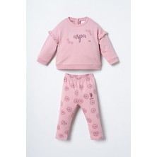U.s. Polo Assn. Nakışlı Kız Bebek Pembe Uzun Kol Pijama Takım USB3250-C-V1 USB3250-C-V1