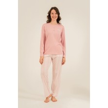 Arnetta Kadın Always Smile Pembe Uzun Kol Pijama Takımı AR3754-S-V1 AR3754-S-V1