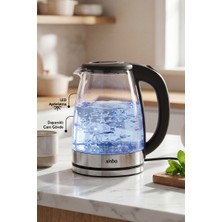Sinbo Sk 8046 1,8 L Cam Kettle LED Aydınlatmalı Kablosuz Su Isıtıcı