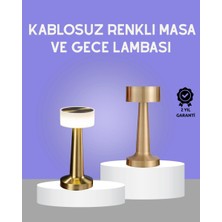 Epilons Touch Gece Lambası – Dokunmatik Kontrol, Kablosuz Kullanım, Metal Gövde