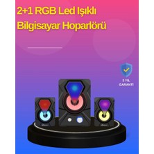 Epilons 2.1 Kanal Rgb Led Oyun Hoparlörü Subwoofer Destekli