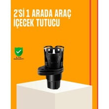 Epilons Oto Bardak Tutucu 360° Döner Çift Bölmeli Karbon Fiber Tasarım