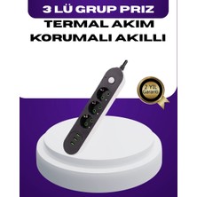 Epilons Usb Yuvalı Anahtarlı Üçlü Priz 2 Metre Kablolu