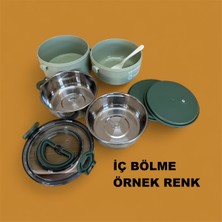 Fixpoint Çelik Beslenme Kabı Iki Katlı 1200ML Yeşil P1802