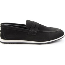 Bambi Siyah Nubuk Hakiki Deri Erkek Loafer Ayakkabı E01730038501