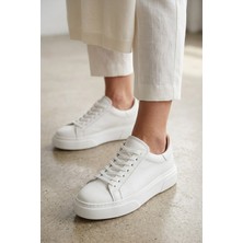 Solmaz Tmmy Beyaz Hakiki Deri Sneaker Ayakkabı