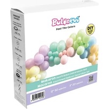 Le Mabelle Çok Renkli  Makaron Asorti Balon Dekorasyon Seti
