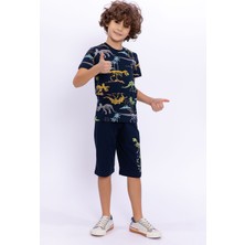 RolyPoly Dinosaur Lacivert Erkek Çocuk Bermuda Takım