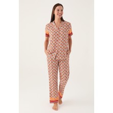 Pierre Cardin Strawberry Krem Kadın Kısa Kol Pijama Takımı