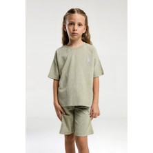 U.S. Polo Assn. U.S. Polo Assn Kız Çocuk  2 li Bermuda T-şhirt Takım Çay Yeşili
