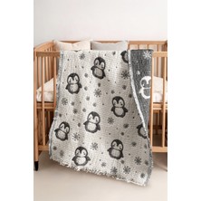 Denizli Concept Penguen Desen Müslin Bebek Örtüsü Siyah
