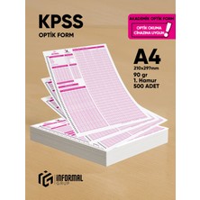 Karakutu Yayınları Kpss Deneme Sınavları için 500 Adet (90.gr) Akademik Optik Form - Optik Okuma Uyumlu