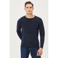 Altınyıldız Classics Erkek Lacivert Standart Fit Normal Kesim Tüylenme Yapmayan Bisiklet Yaka Triko Kazak