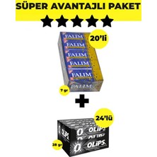 First Falım Damla Aromalı Sakız (5'li x 20 Adet)- Olips Keskin Mentol 24'lü Paket (28GR x 24 Adet)