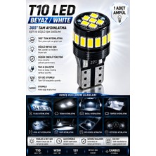 Duolight T10 W5W Beyaz LED Ampul Canbus Hatasız 360° Ultra Parlak Park Plaka Iç Aydınlatma( 1 Adet )