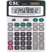 Nusrat Bilişim Csl CS-2372 12 Haneli İşlem Kontrollü Masa Tipi Hesap Makinesi İki Güç Kaynağıyla