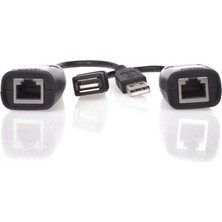Vcom CU824 USB RJ45 Extender Plastik 45M Uzatıcı