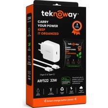 Teknoway Arf 522 33W Type-C & Type-C Şarj Seti Beyaz