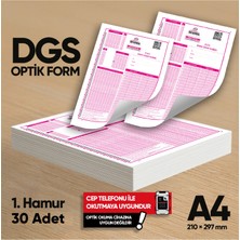 Karakutu Yayınları Dgs Deneme Sınavları için 30 Adet Optik Form