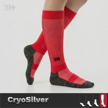 Rider Healthcare Cryo Silver + Havlu Taban Uzun Çorap — Kırmızı/Siyah (Kadın)