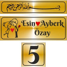 Outdoor One Metal Kapı İsimliği Gold Besmele 0015