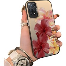 HONTINGA Xiaomi Redmi Note 11 Pro 5g ile Uyumlu Kılıf Silikon Kenar Sert Arka Kamera Koruyucu Basitlik Anti Düşme Kamera Korumalı Çiçekli Desen Couple Telefon Kılıfı Kadın ve Erkek Için Uygundur K1-1498