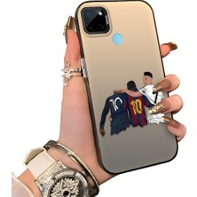 HONTINGA Realme C21Y ile Uyumlu Kılıf Silikon Kenar Sert Arka Kamera Koruyucu Basitlik Anti Düşme Kamera Korumalı Msn Desen Couple Telefon Kılıfı Kadın ve Erkek Için Uygundur K1-1495