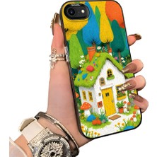 HONTINGA iPhone Se 2022 ile Uyumlu Kılıf Silikon Kenar Sert Arka Kamera Koruyucu Basitlik Anti Düşme Kamera Korumalı Ev Desen Couple Telefon Kılıfı Kadın ve Erkek Için Uygundur K1-1501