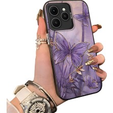 HONTINGA Tecno Spark 40 ile Uyumlu Kılıf Silikon Kenar Sert Arka Kamera Koruyucu Basitlik Anti Düşme Kamera Korumalı Kelebek Desen Couple Telefon Kılıfı Kadın ve Erkek Için Uygundur K1-1497