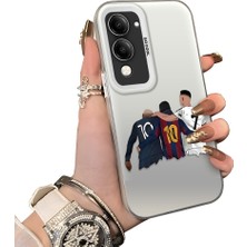HONTINGA Vivo Y04 ile Uyumlu Kılıf Silikon Kenar Sert Arka Kamera Koruyucu Basitlik Anti Düşme Kamera Korumalı Msn Desen Couple Telefon Kılıfı Kadın ve Erkek Için Uygundur K1-1495
