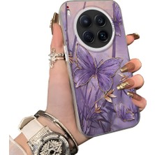HONTINGA Tecno Camon 40 Premier 5g ile Uyumlu Kılıf Silikon Kenar Sert Arka Kamera Koruyucu Basitlik Anti Düşme Kamera Korumalı Kelebek Desen Couple Telefon Kılıfı Kadın ve Erkek Için Uygundur K1-1497