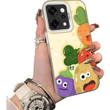 HONTINGA Oppo Reno 14 Pro 5g ile Uyumlu Kılıf Silikon Kenar Sert Arka Kamera Koruyucu Basitlik Anti Düşme Kamera Korumalı Karikatür Desen Couple Telefon Kılıfı Kadın ve Erkek Için Uygundur K1-1499