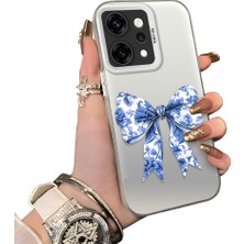 HONTINGA Oppo Reno 14 Pro 5g ile Uyumlu Kılıf Silikon Kenar Sert Arka Kamera Koruyucu Basitlik Anti Düşme Kamera Korumalı Papyon Desen Couple Telefon Kılıfı Kadın ve Erkek Için Uygundur K1-1496