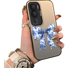 HONTINGA Vivo Y31 5g ile Uyumlu Kılıf Silikon Kenar Sert Arka Kamera Koruyucu Basitlik Anti Düşme Kamera Korumalı Papyon Desen Couple Telefon Kılıfı Kadın ve Erkek Için Uygundur K1-1496