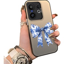 HONTINGA Vivo X200 Fe ile Uyumlu Kılıf Silikon Kenar Sert Arka Kamera Koruyucu Basitlik Anti Düşme Kamera Korumalı Papyon Desen Couple Telefon Kılıfı Kadın ve Erkek Için Uygundur K1-1496
