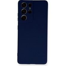 Mey ®  Samsung Galaxy S21 Ultra Kılıf Nano Içi Kadife Silikon - Lacivert Najmaddin