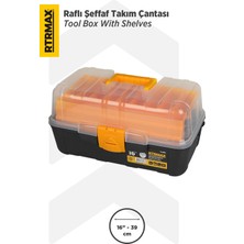 RTRMAX RCA5038 3 Raflı Şeffaf Alet Takım Çantası 16” - 39 cm