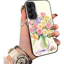 HONTINGA Samsung Galaxy A05S ile Uyumlu Kılıf Silikon Kenar Sert Arka Kamera Koruyucu Basitlik Anti Düşme Kamera Korumalı Çiçekli Desen Couple Telefon Kılıfı Kadın ve Erkek Için Uygundur K1-1500