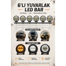 C9 Çalışma Lambası Plastik Yuvarlak 6'lı LED Bar