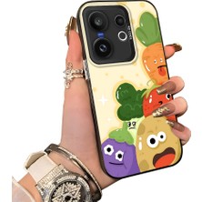 HONTINGA Vivo X200 Fe ile Uyumlu Kılıf Silikon Kenar Sert Arka Kamera Koruyucu Basitlik Anti Düşme Kamera Korumalı Karikatür Desen Couple Telefon Kılıfı Kadın ve Erkek Için Uygundur K1-1499