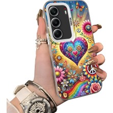 HONTINGA Tecno Camon 40 Pro 5g ile Uyumlu Kılıf Silikon Kenar Sert Arka Kamera Koruyucu Basitlik Anti Düşme Kamera Korumalı Kalp Desen Couple Telefon Kılıfı Kadın ve Erkek Için Uygundur K1-1502