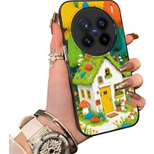 HONTINGA Vivo X200 Pro ile Uyumlu Kılıf Silikon Kenar Sert Arka Kamera Koruyucu Basitlik Anti Düşme Kamera Korumalı Ev Desen Couple Telefon Kılıfı Kadın ve Erkek Için Uygundur K1-1501